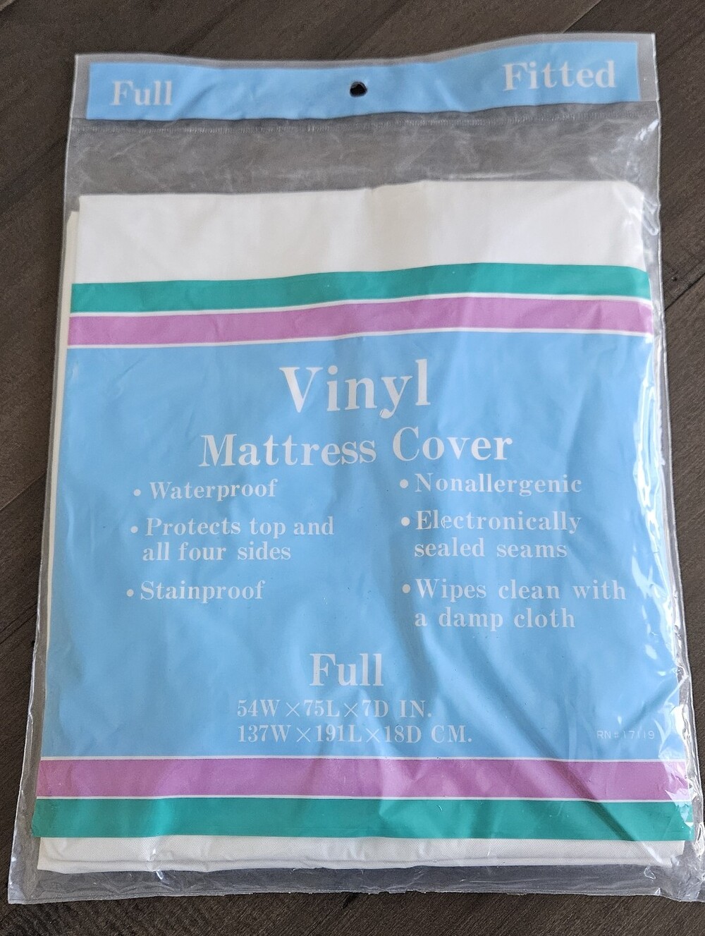Vintage Waterproof Vinyl Full Size Mattress Protector White Nonallergenic NOS